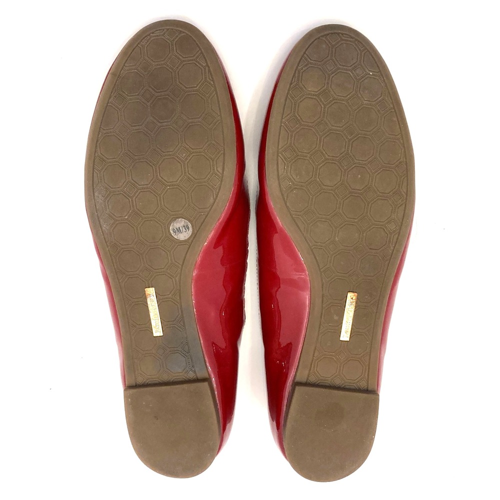 Louise et Cie Caynlee Red Patent Leather Ballet Flats Scalloped Edge Womens 9 39 - Picture 8 of 9